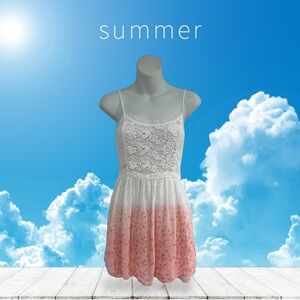 Abercrombie & Fitch White and Pink Mini Dress in size Medium